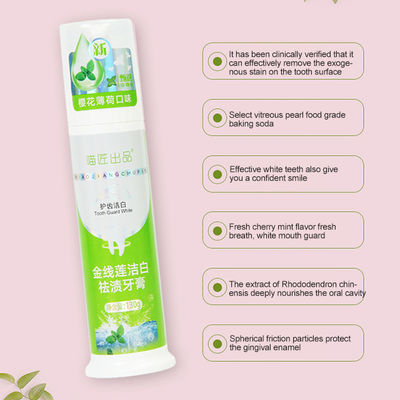 80g/130g Oral Care Cleaning Press Toothpaste for Teeth Whitening and Stain Removal