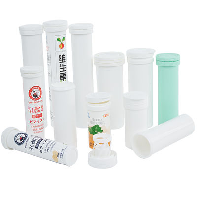 6 Colors Print Custom Logo White PP Effervescent Tablet Container with Desiccant Cap