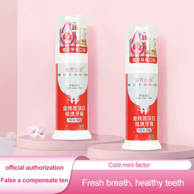 Low MOQ Press Pump Toothpaste for Adults Herbal Ingredient and Dry Offset Printing